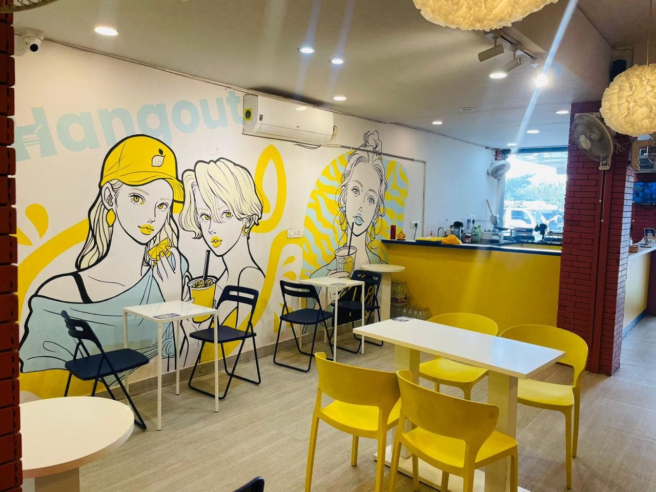 Hangout Café seating and counter area